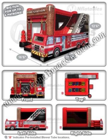 Fire Truck Themed Bounce House Rental Denver Colorado
